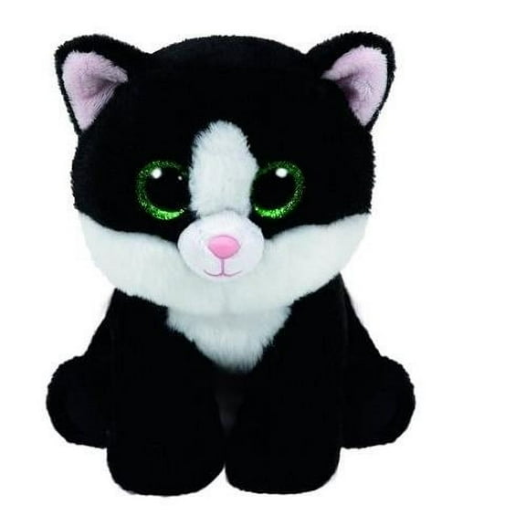 Ty Beanie Babies Ava the Black and White Cat Big Sparkle Eyes Plush 2016