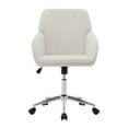 thumbnail image 1 of Velvet Office Chair with Silver Base - Beige Ergonomic Swivel Chair with Memory Foam Cushion, Adjustable Height for Home & Office, 1 of 8