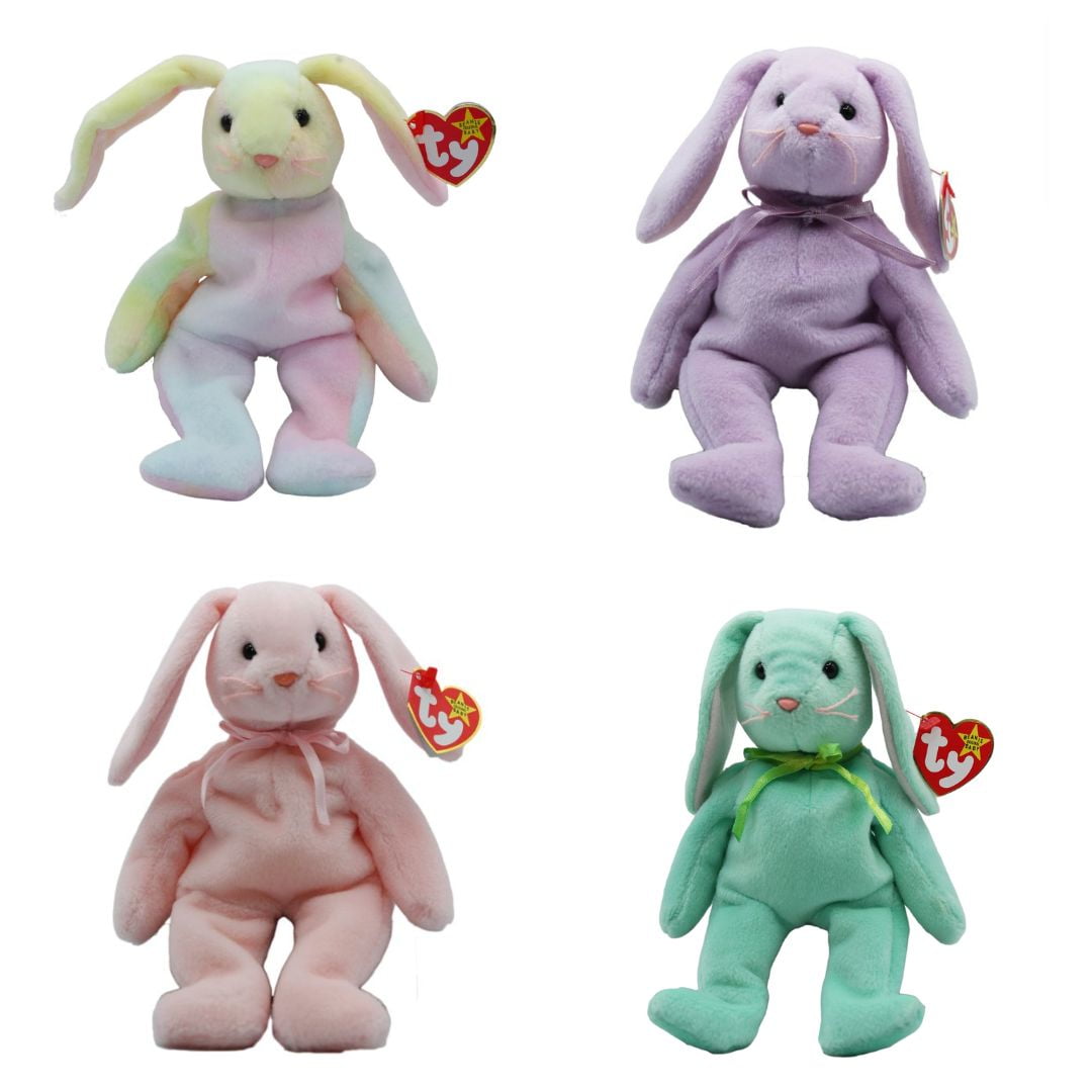 Ty Beanie Babies Bunnies Set of 4 Hippity Hoppity Floppity