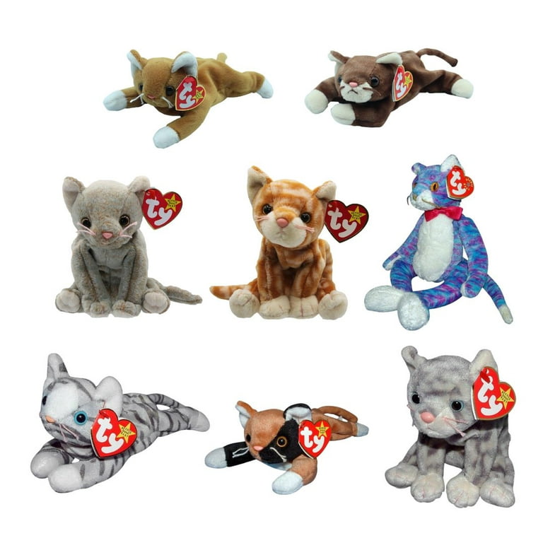 Ty Beanie Babies: Cats | Set of 8 | Amber, Chip, Kooky, Nip, Pounce,  Prance, Silver & Scat