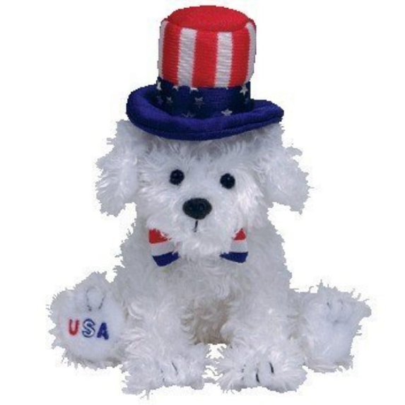 Ty Beanie Babies First Dog Patriotic Plush 2006 Internet Exclusive
