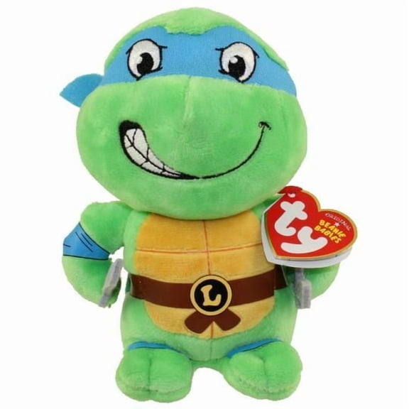 Ty Beanie Babies - LEONARDO Teenage Mutant Ninja Turtle 6" Plush (BONUS ONE RANDOM TY ERASER)