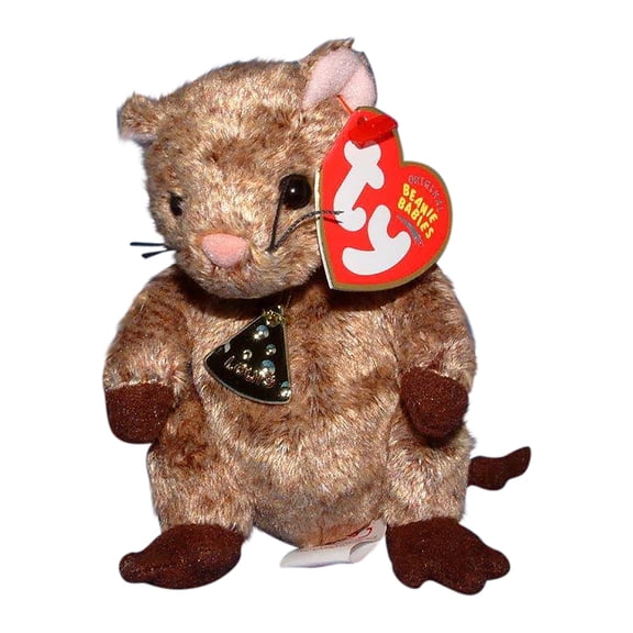 Ty Beanie Babies - LOUIS the Mouse from Garfield the Movie (5" Plush 2004)(BONUS 1 FUN CHOPS & 1 TY CARD)