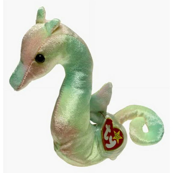 Ty Beanie Babies- Neon the Ty-Dyed Seahorse 6" Animal Plush