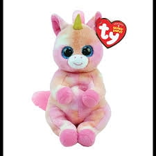 Ty Beanie Babies - SKYLAR Unicorn Pink & Orange (Regular Size 6" Plush) (BONUS ONE FUN CHOPS)