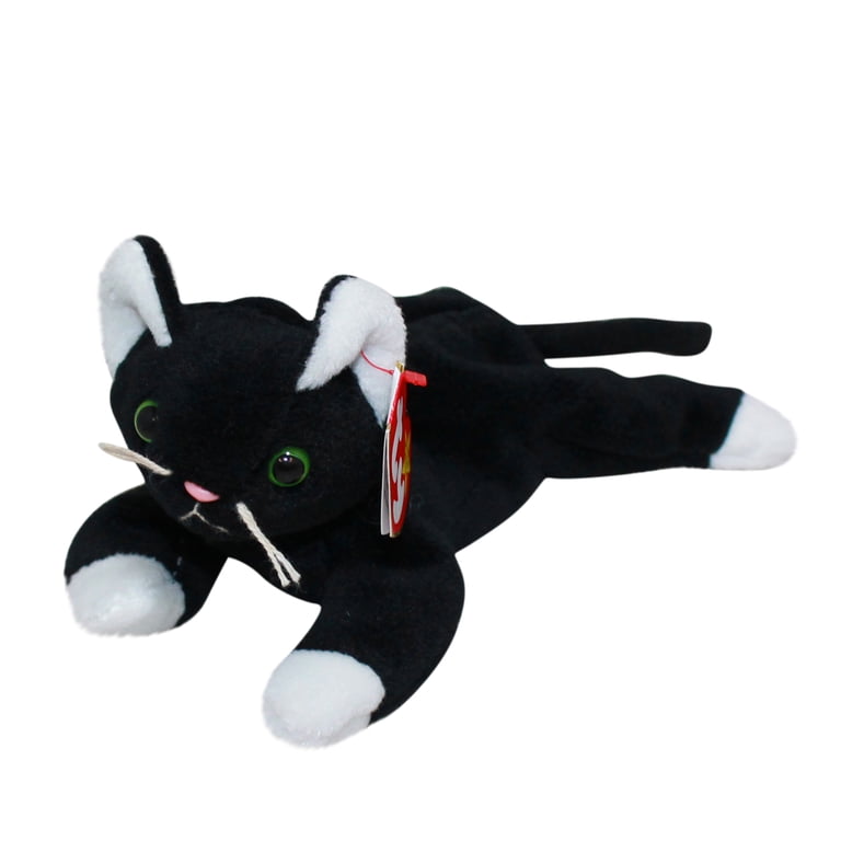 Ty Beanie Babies Collection: Zip the Cat Plush Toy with White Paws