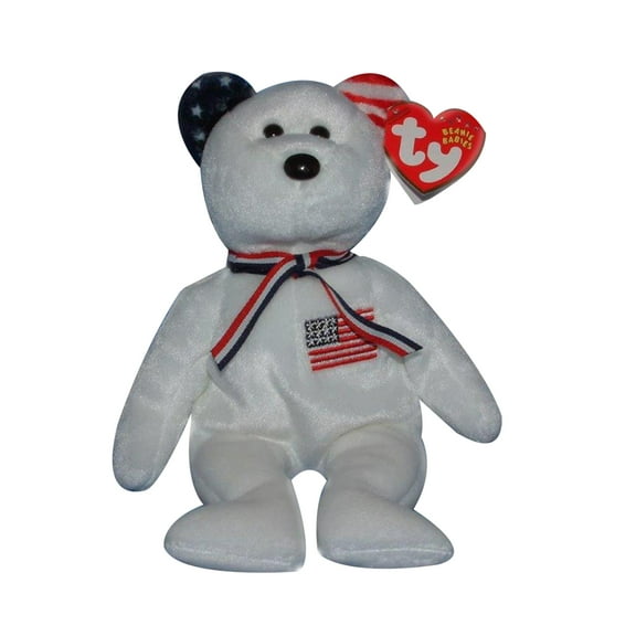 Ty Beanie Baby: America the Bear- White | Stuffed Animal | MWMT
