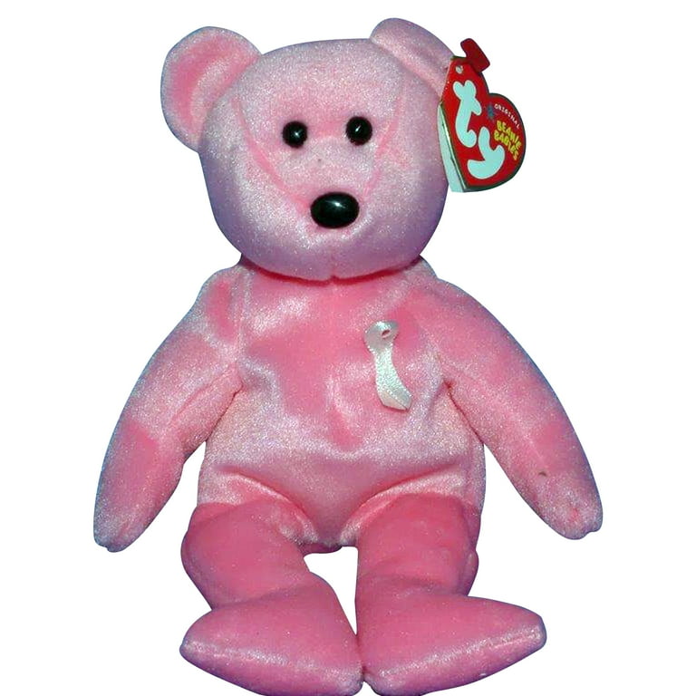 Ty Beanie Baby Aware the Bear Breast Cancer Awareness Stuffed Animal MWMT s