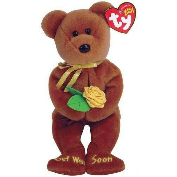 Ty Beanie Baby - BANDAGE the Bear (Get Well Soon) 8.5" Plush BONUS 1 FUN CHOPS