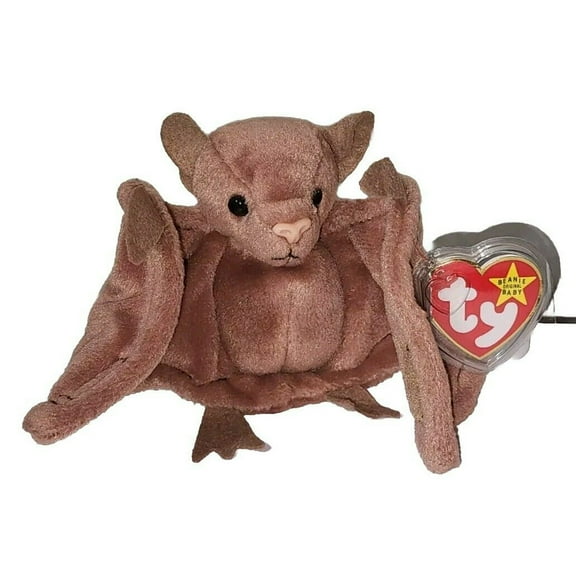 Ty Beanie Baby - BATTY the Bat (Brown Version)(5" Plush) (BONUS 1 FUN CHOPS & 1 RANDOM TY ERASER)