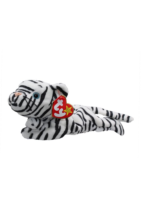 Beanie Baby - BLIZZARD the White Tiger Plush (BONUS 1 RANDOM TY ERASER & 1 FUN CHOPS)