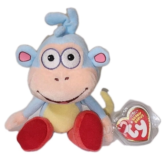 Ty Beanie Baby - BOOTS the Monkey (Dora the Explorer)(8" Plush)( MWMTs Stuffed Toy)(BONUS 1 FUN CHOPS & 1 TY CARD)