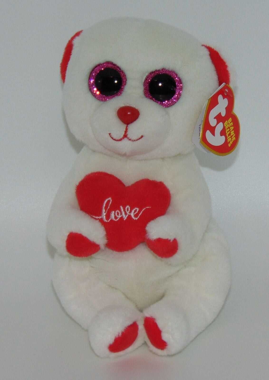 Ty Beanie Baby Bellies - DESI the Valentine's Polar Bear (6" Plush)  NEW 2023