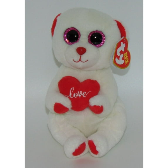Ty Beanie Baby Bellies - DESI the Valentine's Polar Bear (6" Plush) NEW 2023