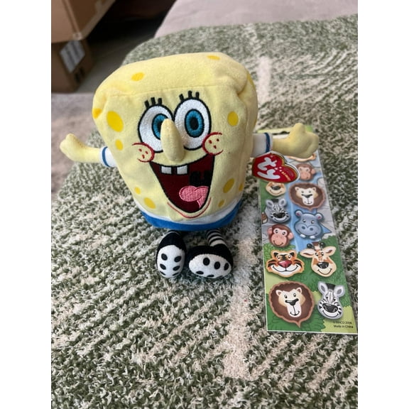 Ty Beanie Baby - Bend It Like SpongeBob SquarePants Plush 8” New With  Animal Sticker