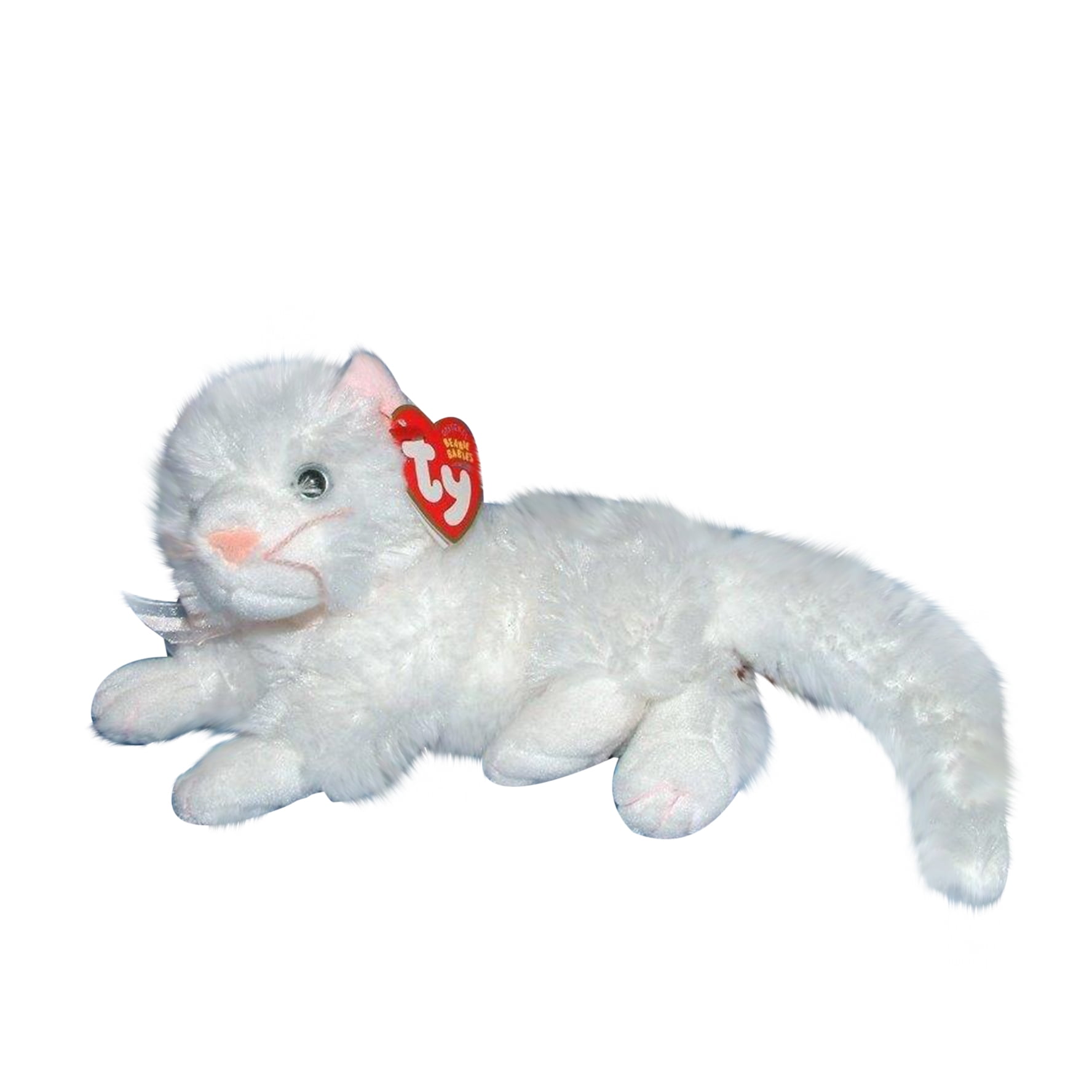 Ty Beanie Baby Bianca the Cat Lying Down Stuffed Animal MWMT s