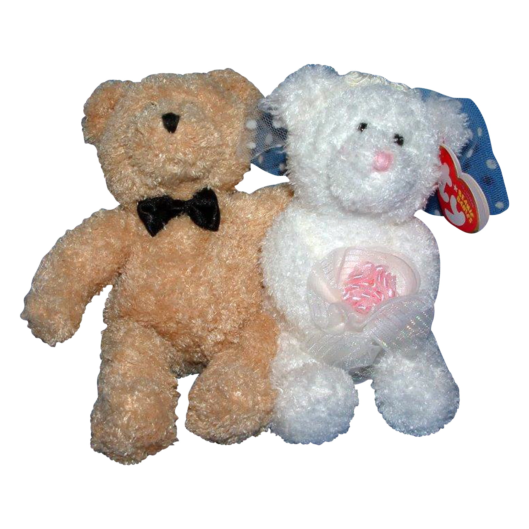 Ty Beanie Baby Blissful the Bride and Groom Bears Stuffed Animal MWMT s