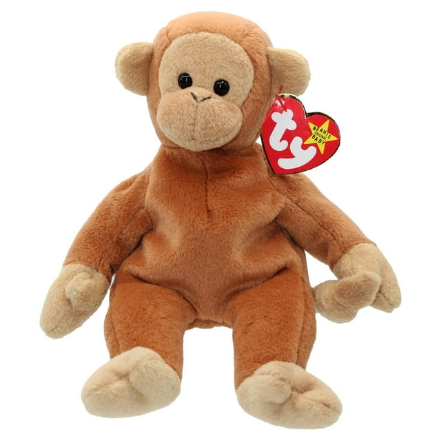 Ty Beanie Baby Bongo the Monkey Tan Tail Stuffed Animal MWMT