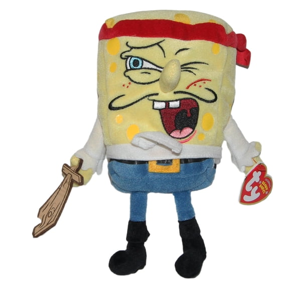 Ty Beanie Baby - CAPTAIN Spongebob (8"Plush) (BONUS ONE RANDOM TY ERASER)