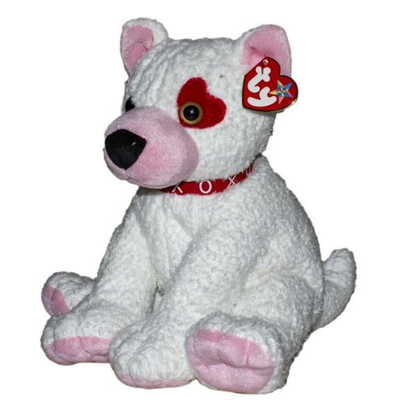 Ty Beanie Baby - CUPID the Dog (RARE Heart on Left  Eye)(BONUS ONE RANDOM TY ERASER)