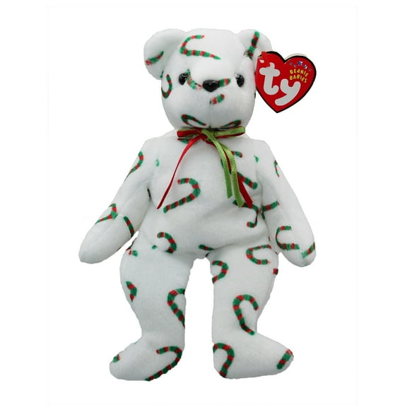 Ty Beanie Babies CAND-e the Bear Christmas Candy Cane Plush 2002