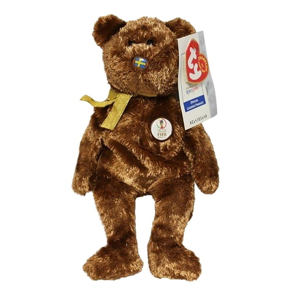 Ty Beanie Baby: Champion Sweden FIFA World Cup Bear | Stuffed Animal | MWMT
