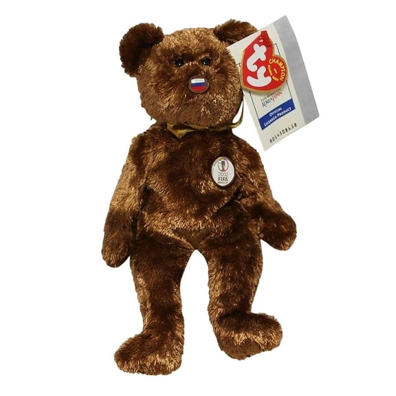 Ty Beanie Baby: Champion Russia FIFA World Cup Bear | Stuffed Animal | MWMT