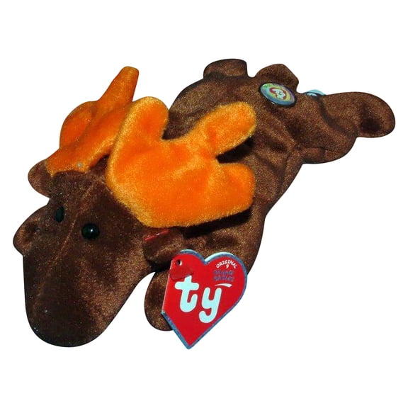 Ty Beanie Baby: Chocolate BBOC the Moose - Original Nine Replica | Stuffed Animal | MWMT's