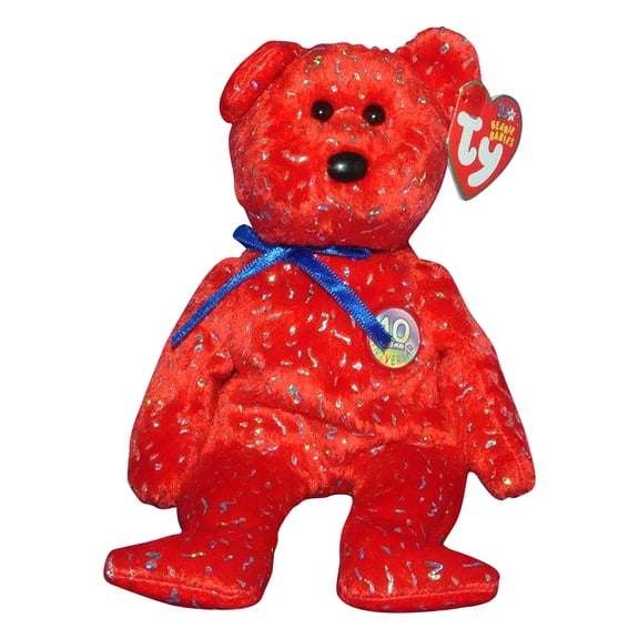 Ty Beanie Baby: Decade the Red Bear | Stuffed Animal | MWMT