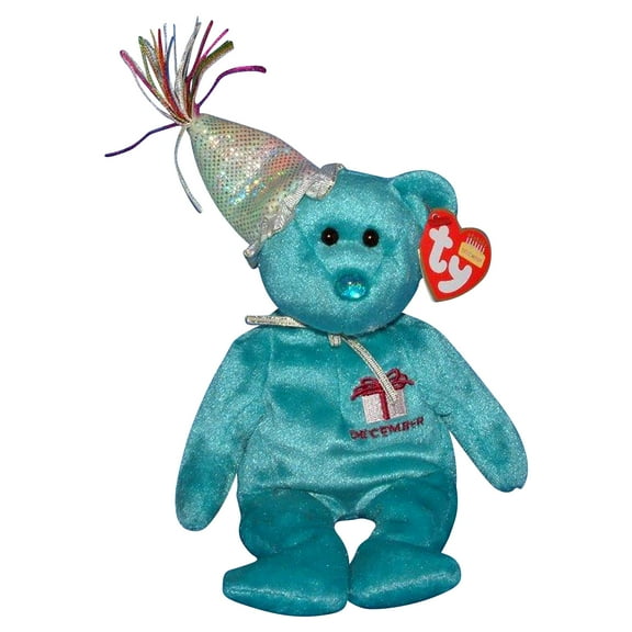 Ty Beanie Babies December the Birthday Bear with Hat Plush 2002