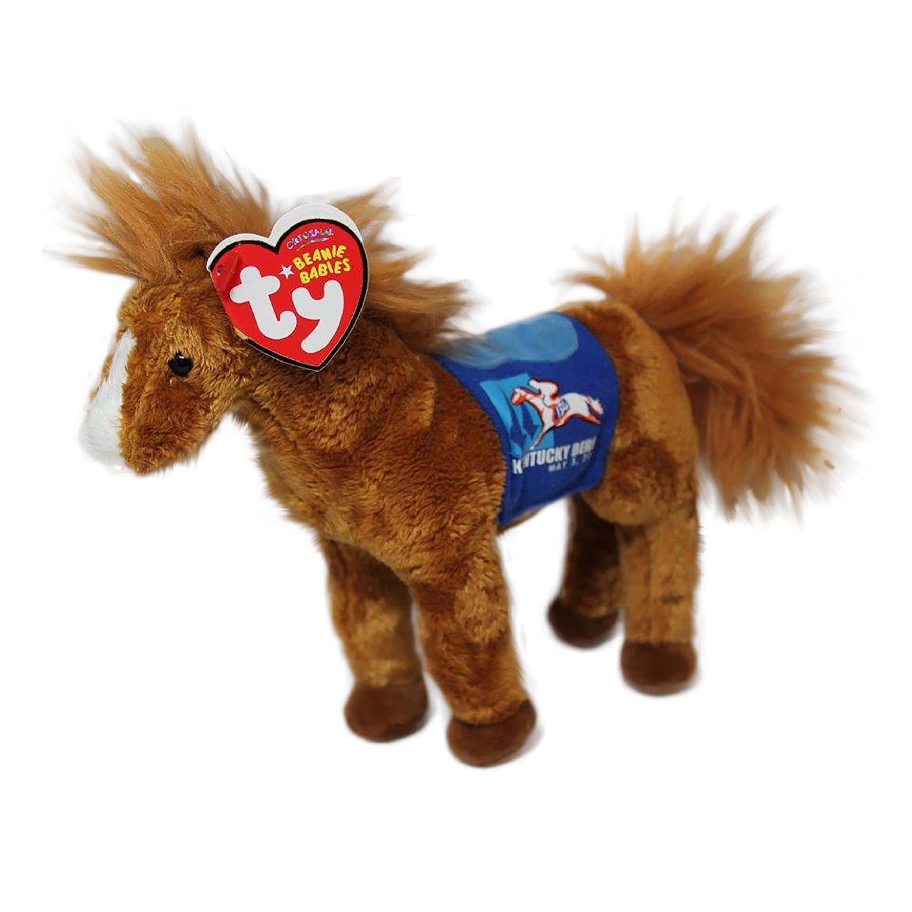 Ty Beanie Baby: Derby 134 the Horse (Blue saddle) | Stuffed Animal