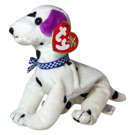 Ty Beanie Baby: Dizzy the Dalmatian - Colored Ears - Black Spots | Stuffed Animal | MWMT's