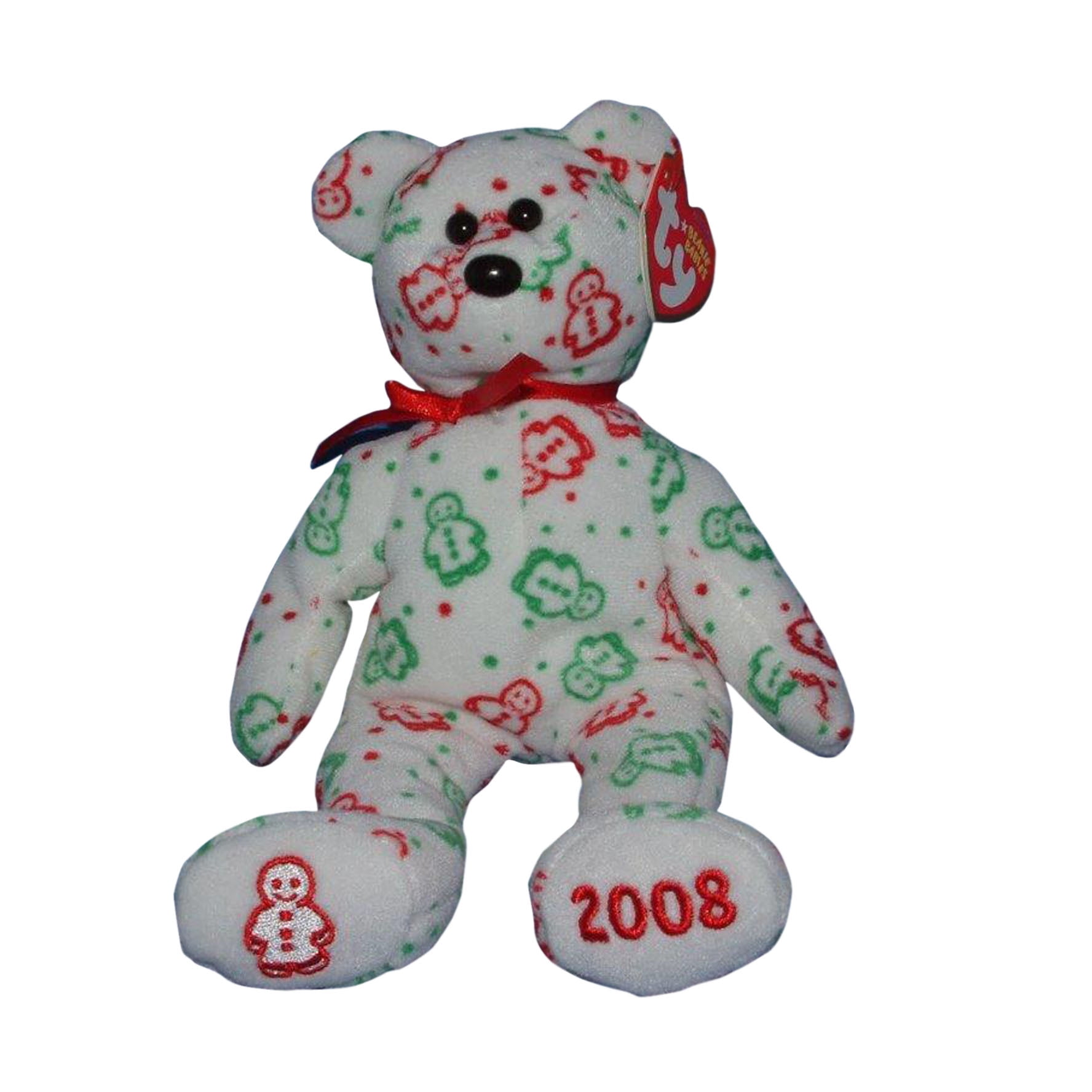 Ty Beanie Babies Gingerspice the Bear Christmas Plush 2008