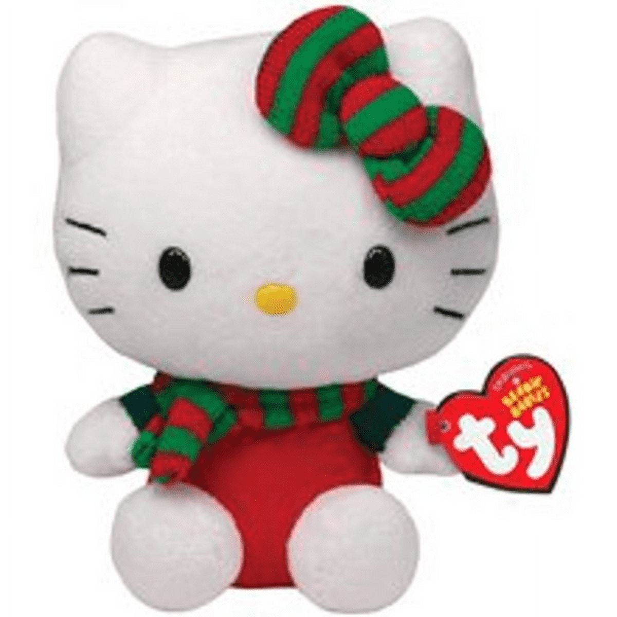 Ty Beanie Baby - Hello Kitty RED SCARF OUTFIT  (Christmas Scarf)(6" Plush)(BONUS ONE RANDOM TY ERASER)