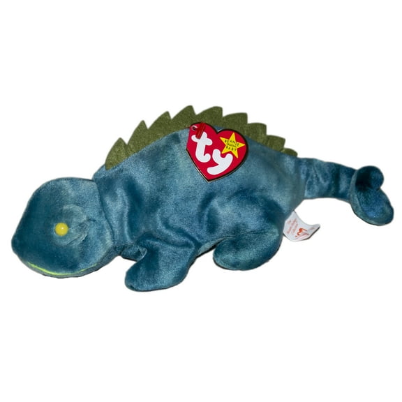 Ty Beanie Baby: Iggy the Iguana - Blue, No Tongue | Stuffed Animal | MWMT