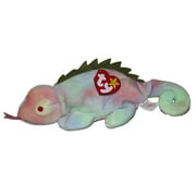 Ty Beanie Baby: Iggy the Iguana - Rainbow with Tongue | Stuffed Animal | MWMT