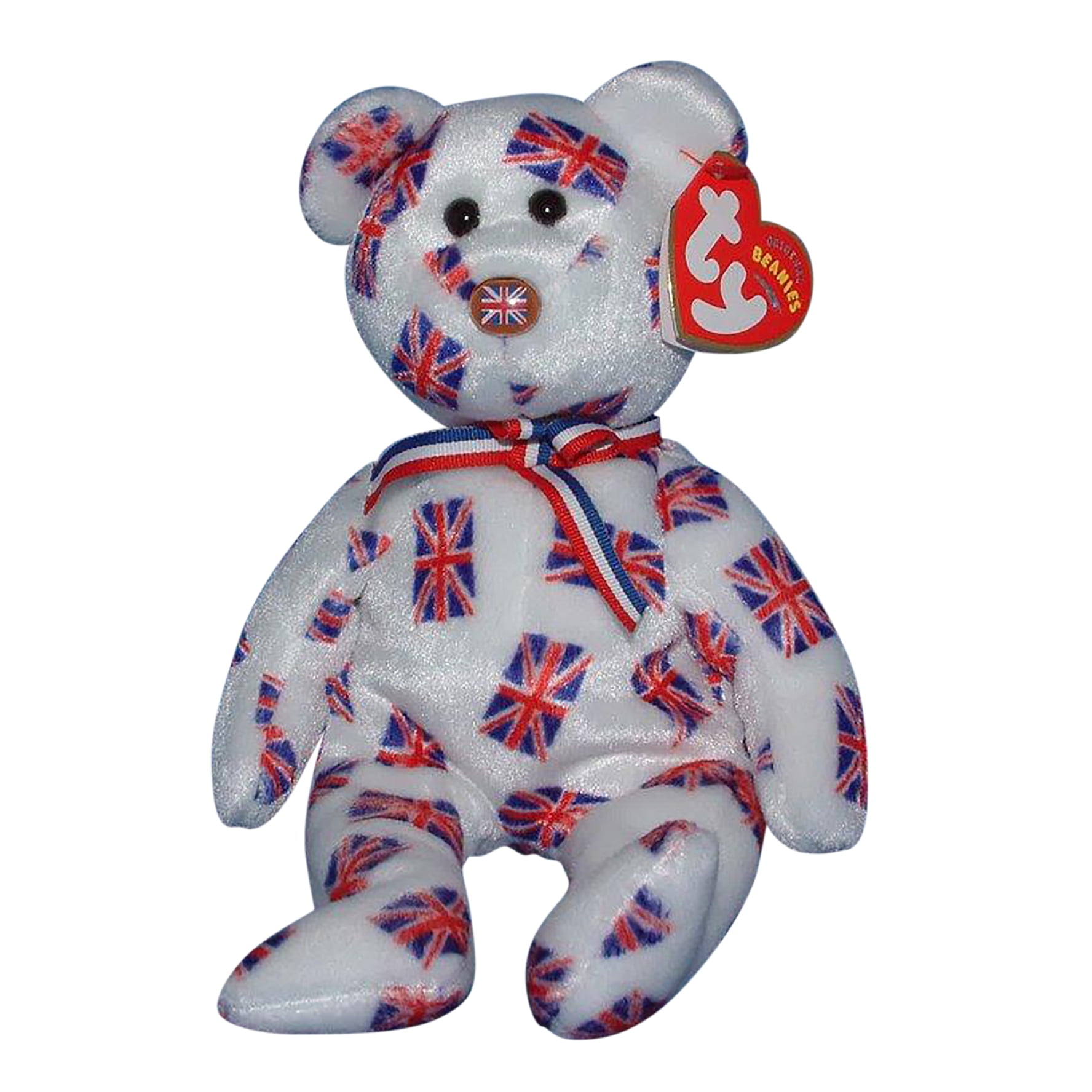 Ty Beanie Baby Jack the Bear Flag Nose Stuffed Animal