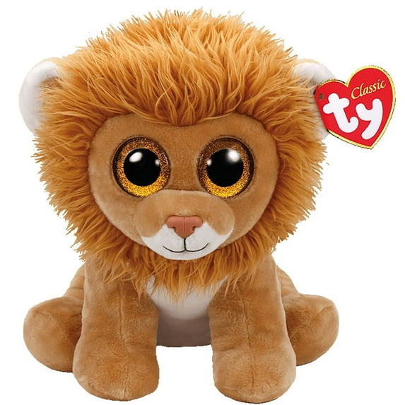 Ty Beanie Baby - LOUIE the Lion Plash (Glittery Eyes) (Regular Size 6") (BONUS ONE FUN CHOPS)