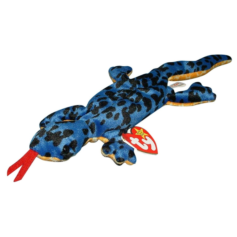 Ty Beanie Baby Lizzy the Lizard Blue Stuffed Animal MWMT