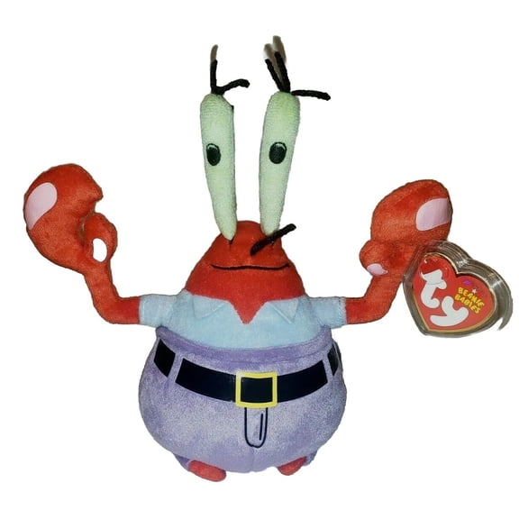 Ty Beanie Baby - MR. KRABS the Crab 8" Plush (SpongeBob Squarepants) MWMTs (BONUS 1 TY CARD & 1  FUN CHOPS)
