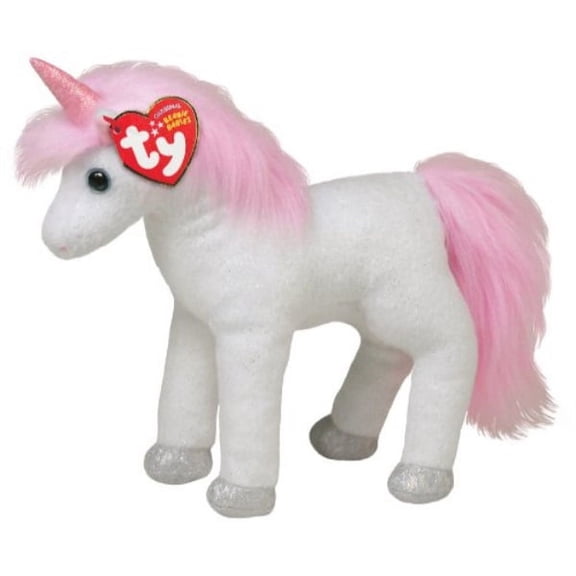 Ty Beanie Baby - MYSTIC the White Unicorn (7" Plush)(BONUS 1 ZIPPER BRACELET & 1 FUN CHOPS)