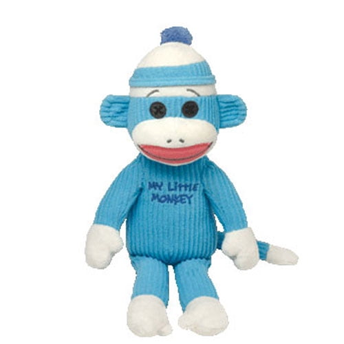 TY Beanie Baby - MY LITTLE MONKEY the Sock Monkey (Blue) (10 inch