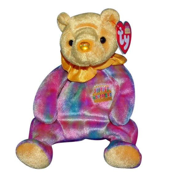 Ty Beanie Babies November the Birthday Bear Birthstone Topaz Plush 2001
