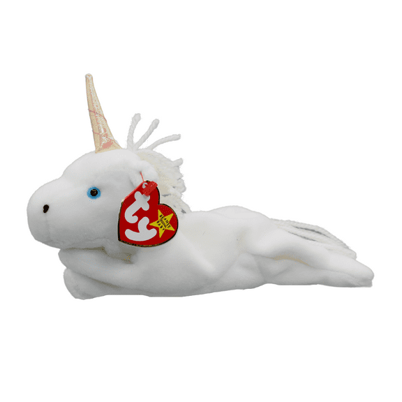 Ty Beanie Babies Mystic the Unicorn Plush with Iridescent Horn and Coarse Mane