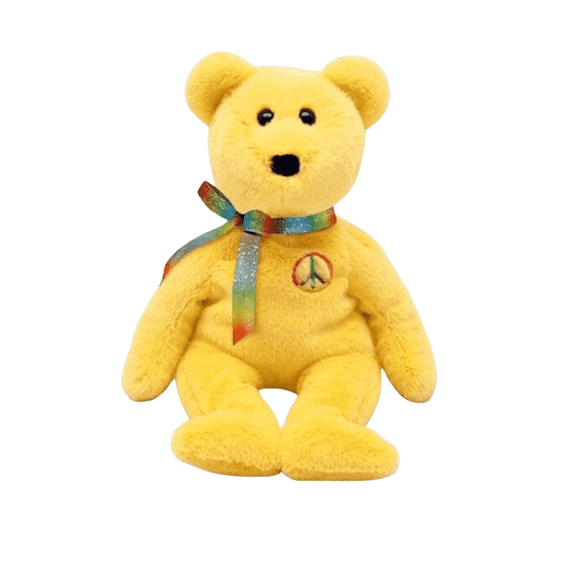 Ty Beanie Baby - PEACE II / Version 2 Bear 30th Anniversary Limited Edition 2023 Plush (BONUS 1 FUN CHOPS)