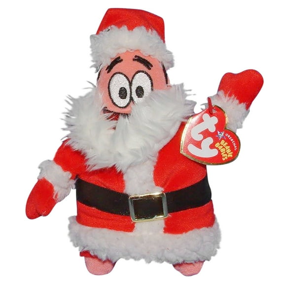 Ty Beanie Baby - Patrick Claus Christmas SpongeBob 7" Plush (BONUS ONE RANDOM TY ERASER)