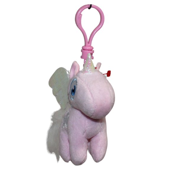 Ty Beanie Baby (Plastic Key Clip) - Angel the Unicorn, Moshi Monsters UK Exclusive - Stuffed Animal