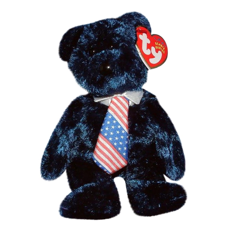 Ty Beanie Babies Pops the Bear with American Flag Necktie Father's