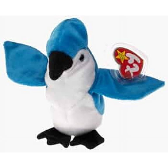 Ty Beanie Baby - Rocket the Blue Jay Bird (Regular Size 5.5" Plush) With Fun Chops