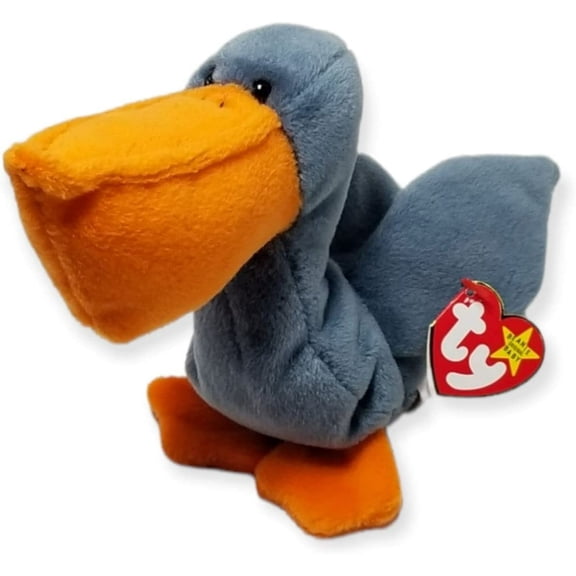 Ty Beanie Baby - SCOOOP the Pelican Plush (BONUS 1 FUN CHOPS & 1 TY CARD)